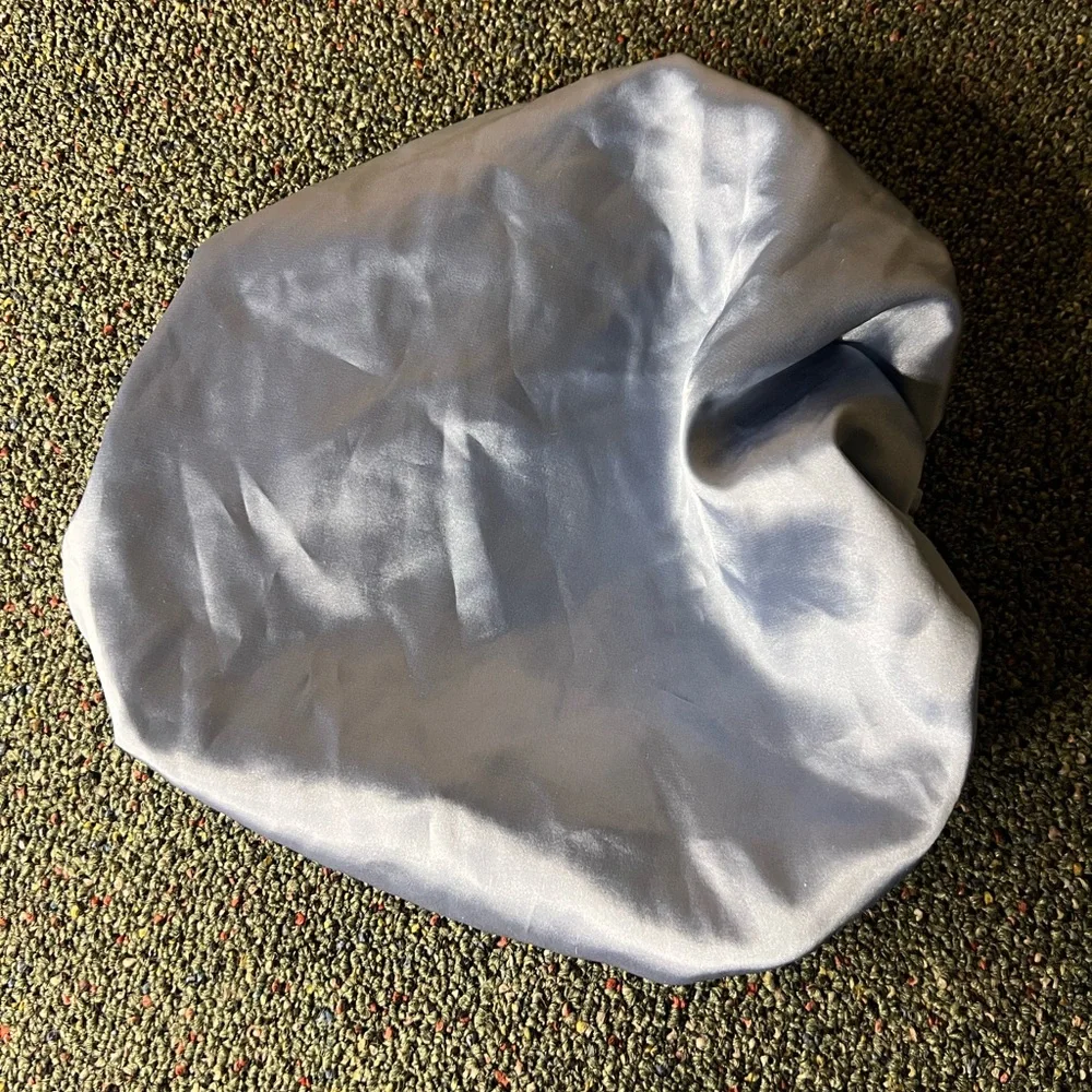 Pastel Blue Silk Satin Bonnet Curly Protective Sleep Hair Accessory Double Sided